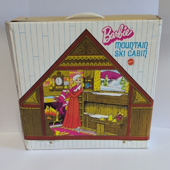 1966 Barbie And 1968 Ken In A Rare 1972 Mountain Ski Cabin Travel Case - Picture 4 of 12